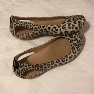 Leopard print crocs